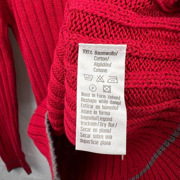 NWT Marc O' Polo Mens Red & Gray Knit Cotton Crewneck Sweater Size L -$110 - Picture 4 of 6